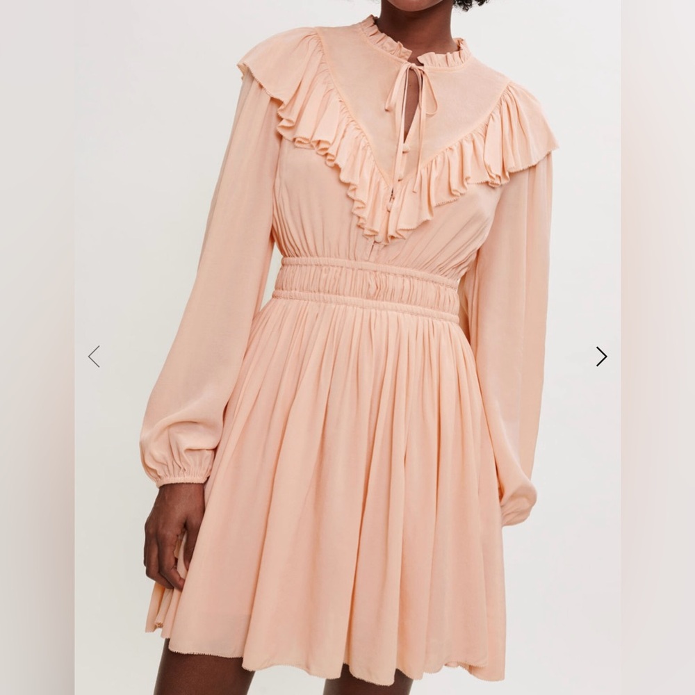 Maje Riava Ruffled Mini Dress size 36 - Picture 4 of 13